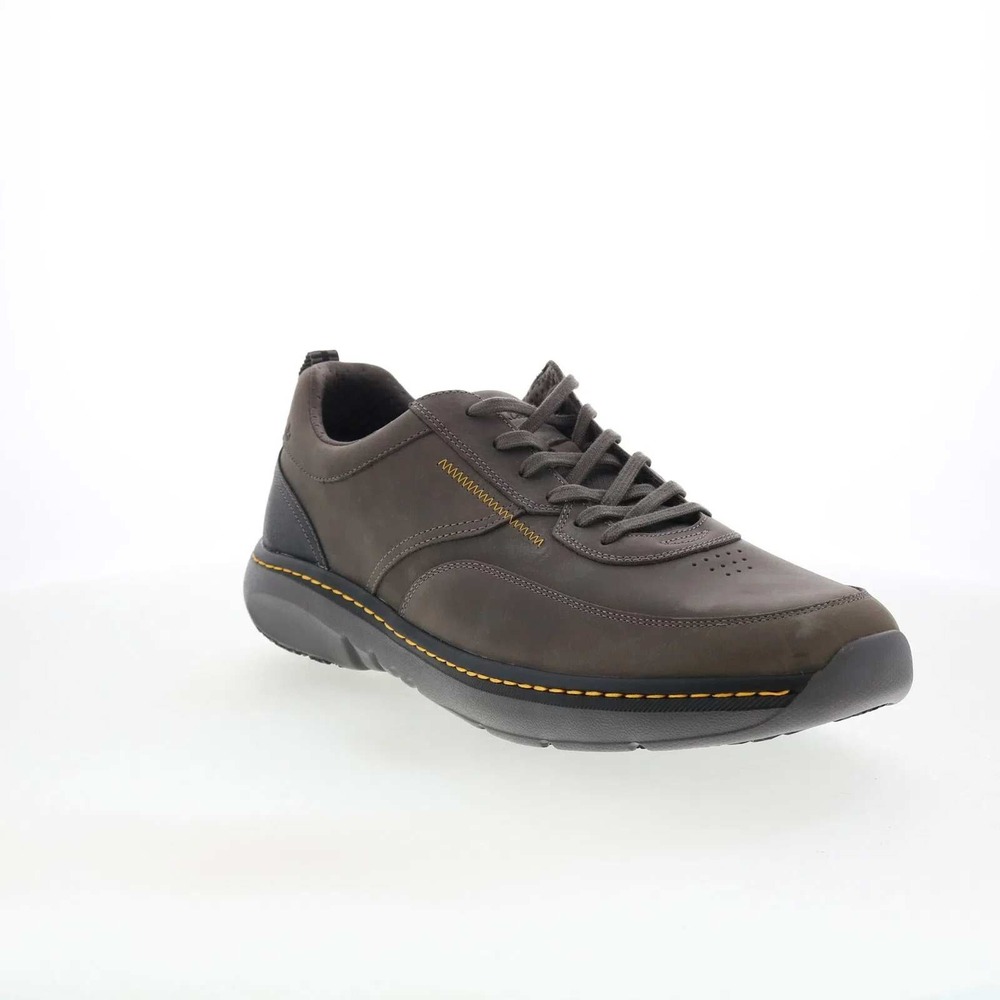 Clarks Pro Lace Dark Grey Leather Slip Resistant Work Shoes NEW Sz 9 W